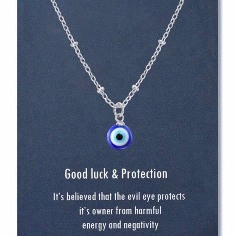 Evil Eye Necklace Chain Blue Eyes Amulet Pendant